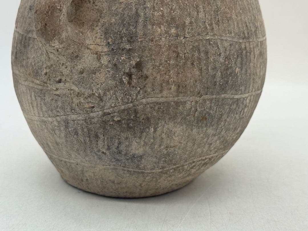 中国　古陶　きょうめん土器　雙耳壺　送料込み260202