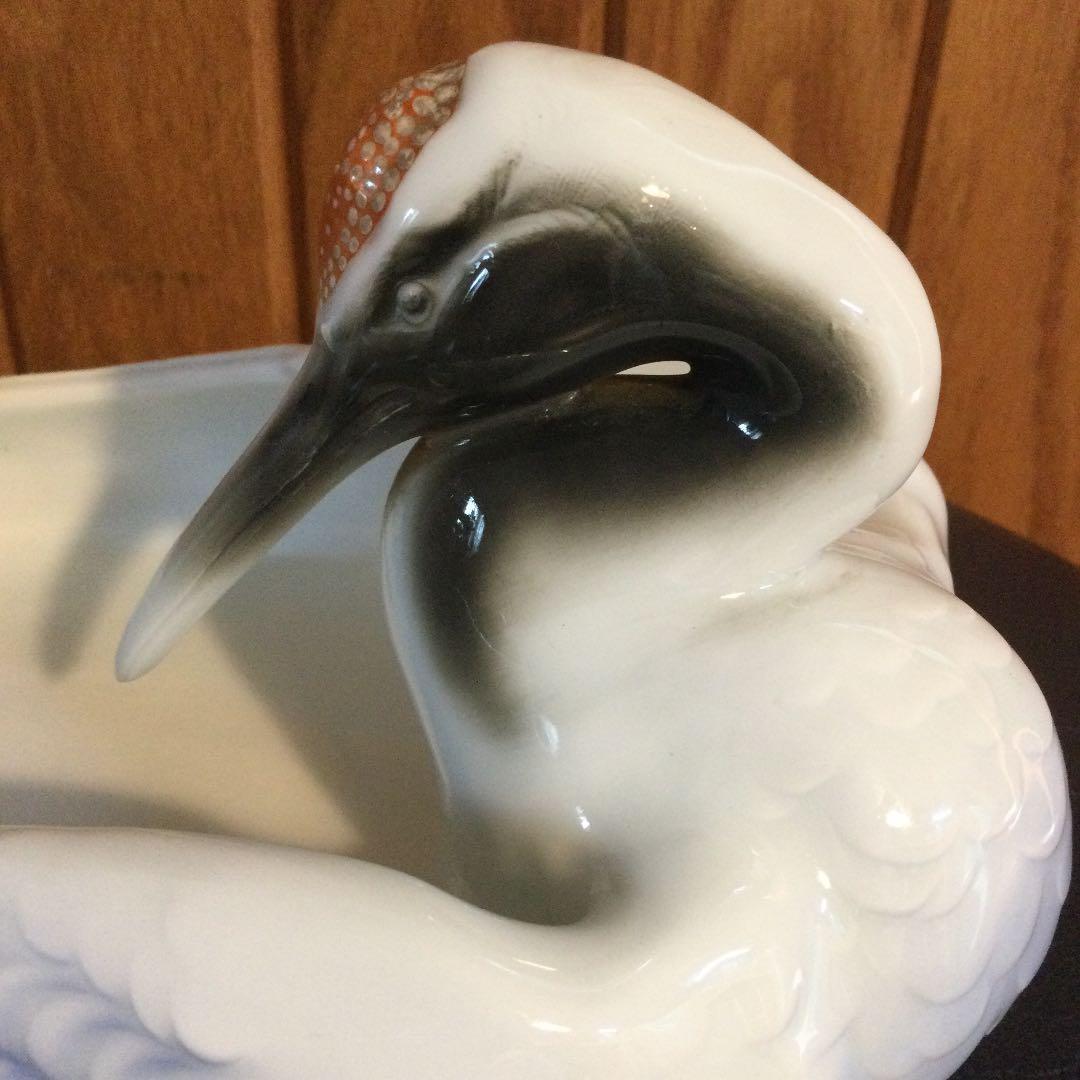 オールド深川製磁、鶴の小物入れ