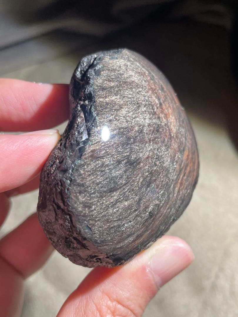 研磨品十勝石玲瓏　ゴールデンマホガニーオブシディアン　レインボーオブシディアン
