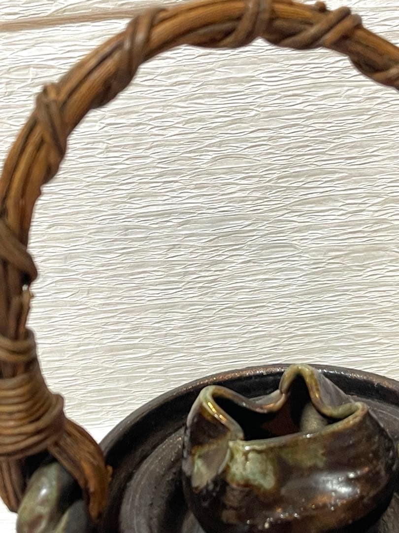 未使用品　信楽焼手作り土瓶型花瓶　飾り物　インテリア　195