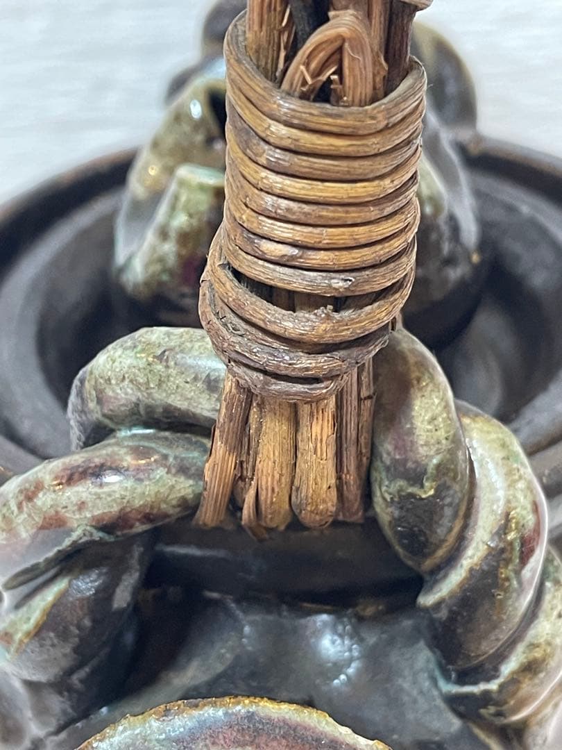 未使用品　信楽焼手作り土瓶型花瓶　飾り物　インテリア　195