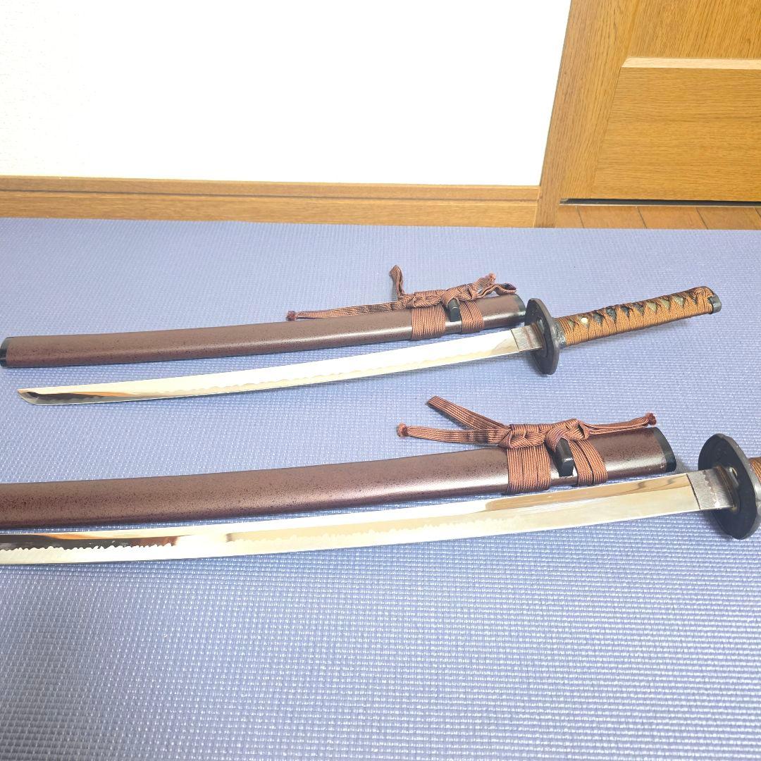 【128】模造刀 本セット 刀 刀剣 全長約105cm 脇差 全長約70cm