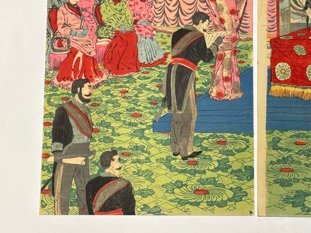 「五五大典 銀婚御式之図」小国政 明治27年刊 3枚続|浮世絵 錦絵 明治時代