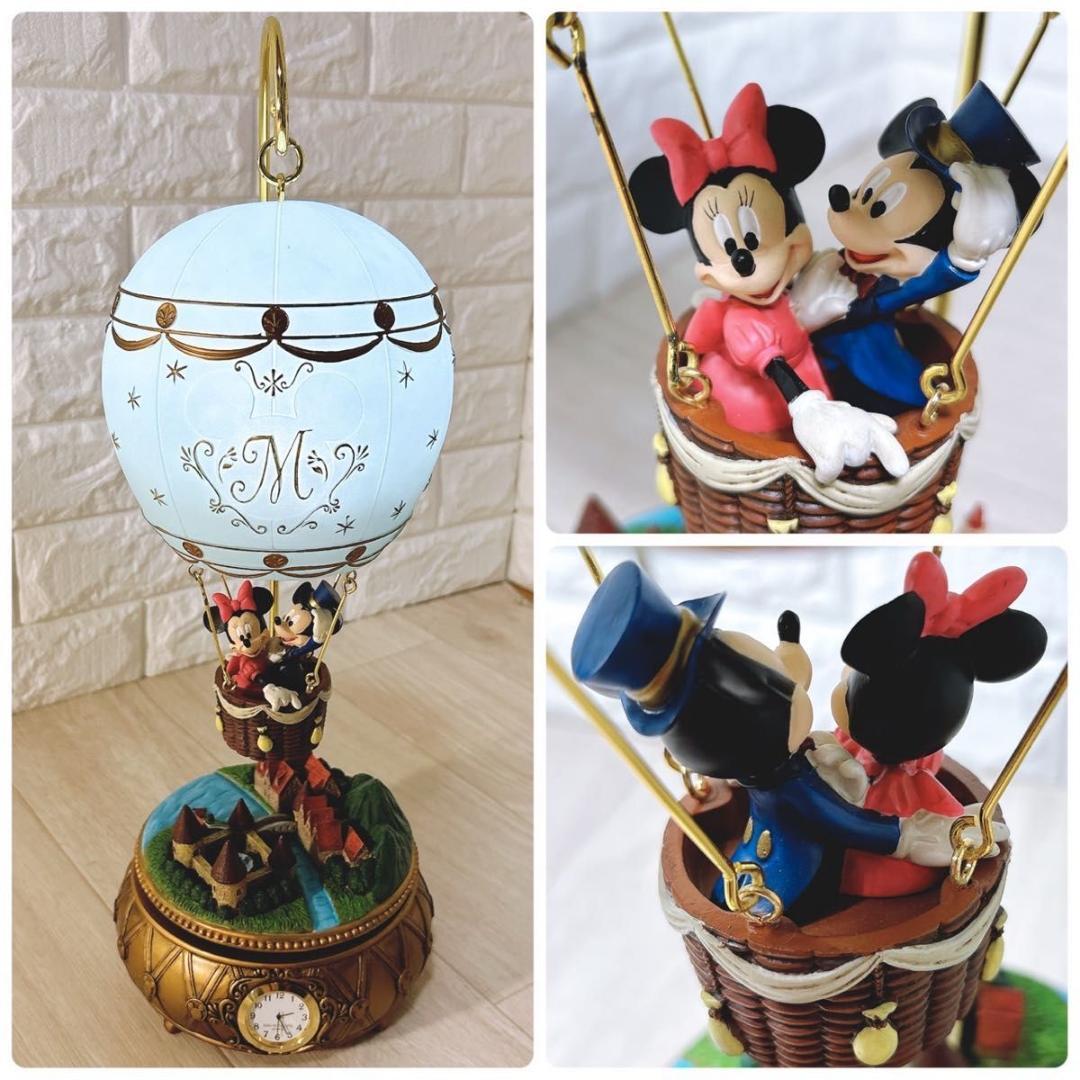 ディズニー ミッキー＆ミニー バルーンランプ LED照明 時計 オルゴール