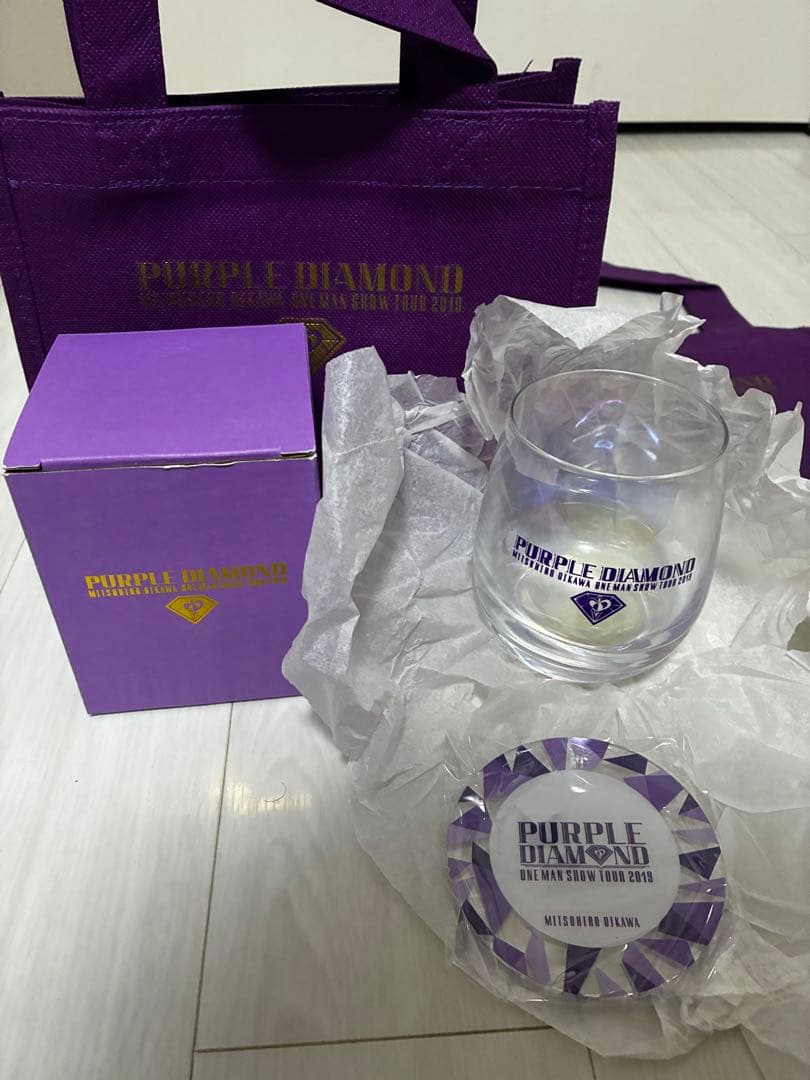 【匿名配送】及川光博グッズPURPLE DIAMOND グラス＆コースターセット