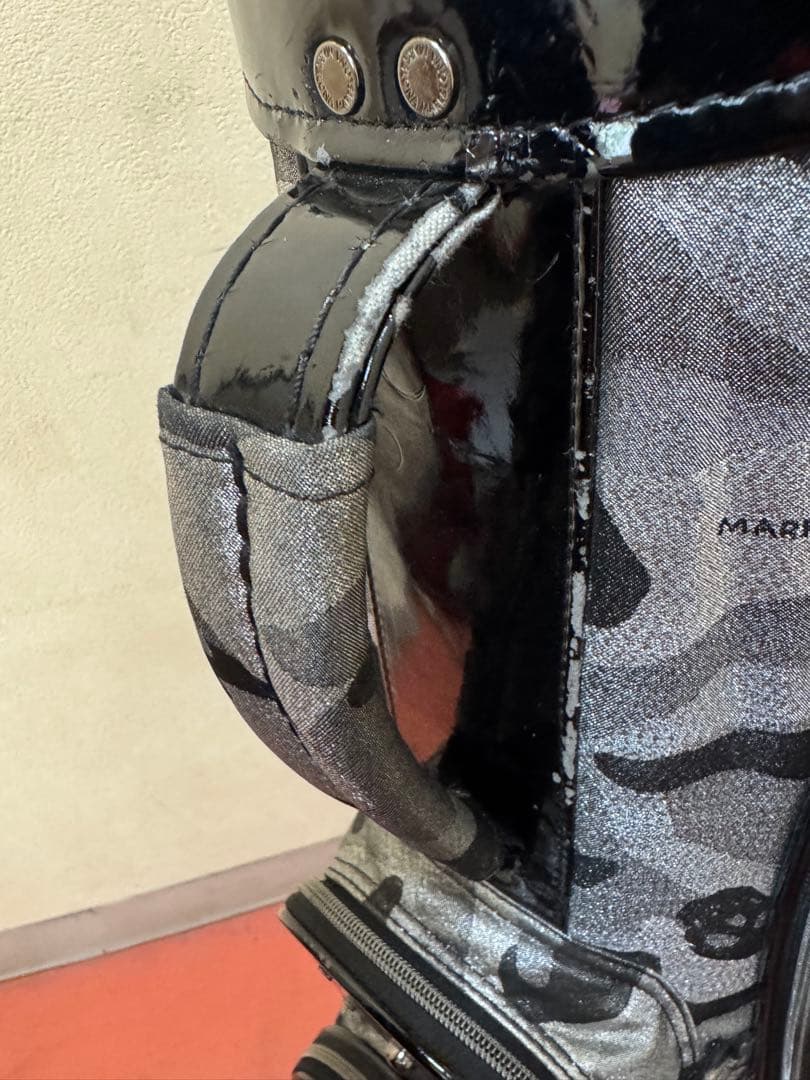 MARK & LONA 迷彩キャディバッグ　ブラック×シルバー