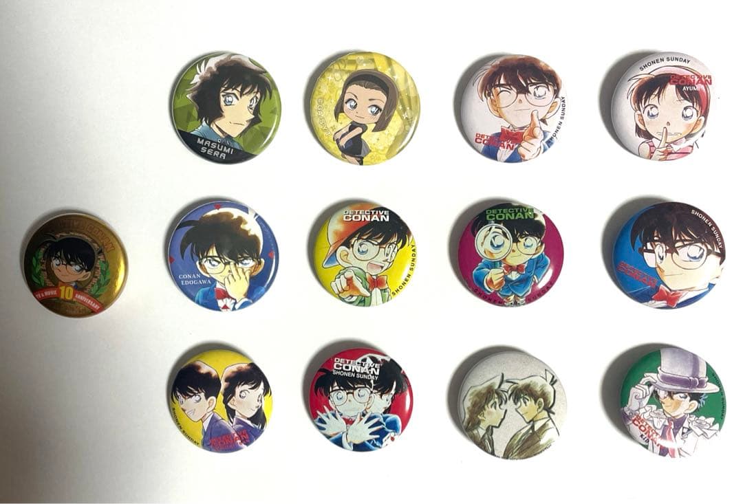 工藤新一 毛利蘭 怪盗キッド 名探偵コナン 缶バッジ 2000 コミックフェア
