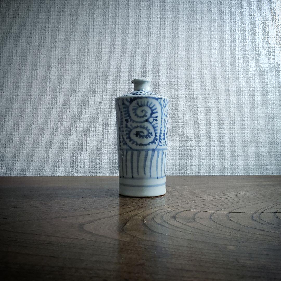 蝋燭徳利　蛸唐草　染付　江戸　古伊万里　一輪挿し　花器　花瓶