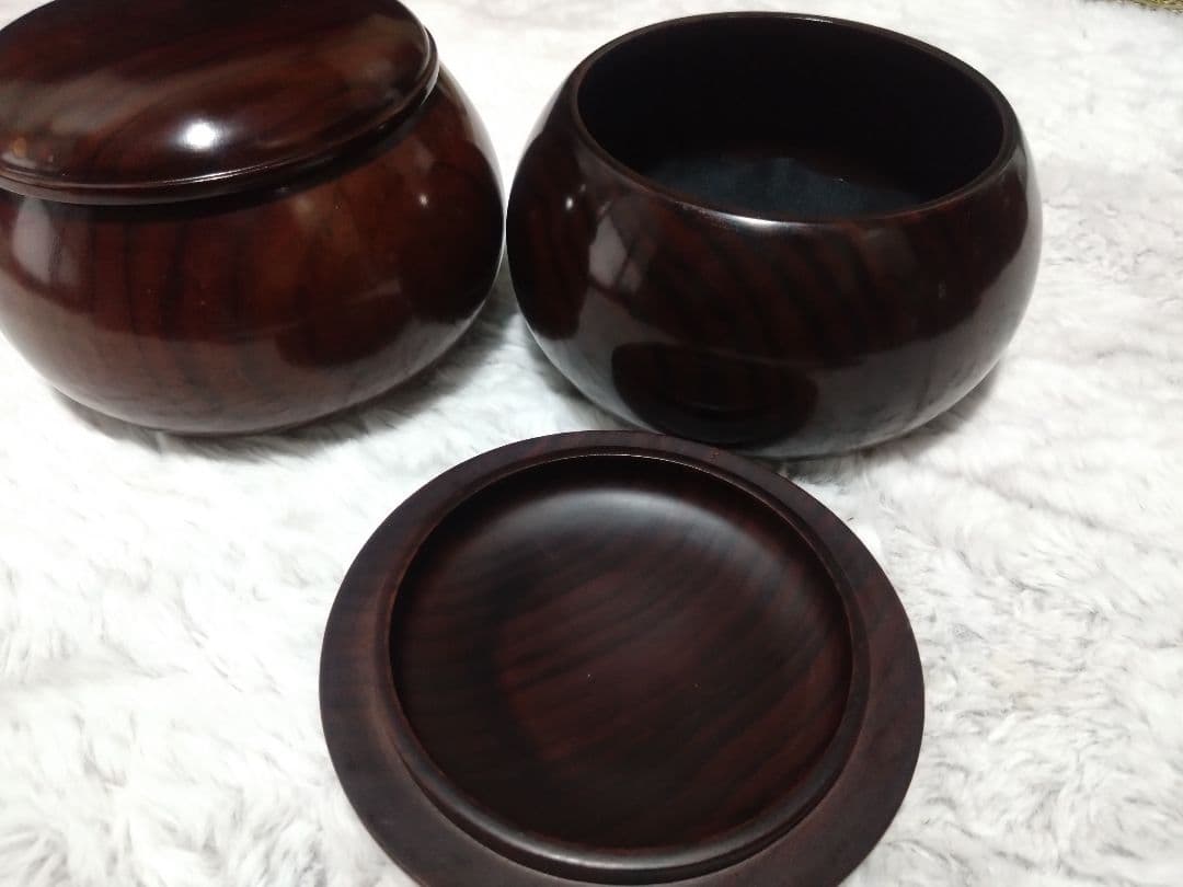 囲碁　黒檀碁笥