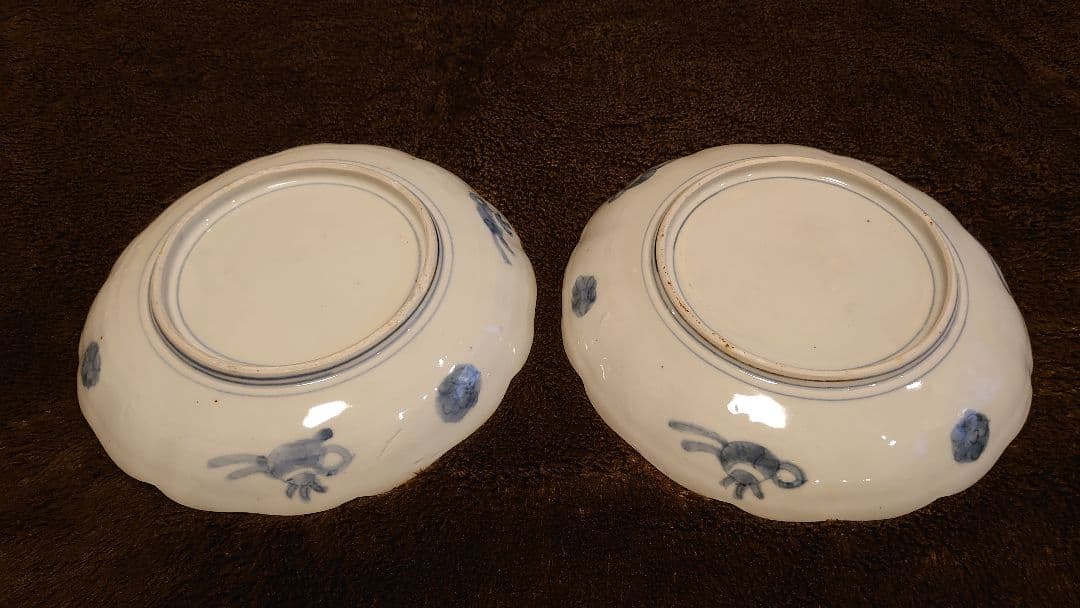 古伊万里　伊万里　大聖寺伊万里　花の図　蔵出し　　２客