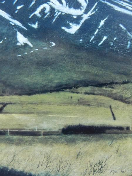 相原求一朗、【潮騒に屹つ　利尻岳】、希少・大判豪華画集画