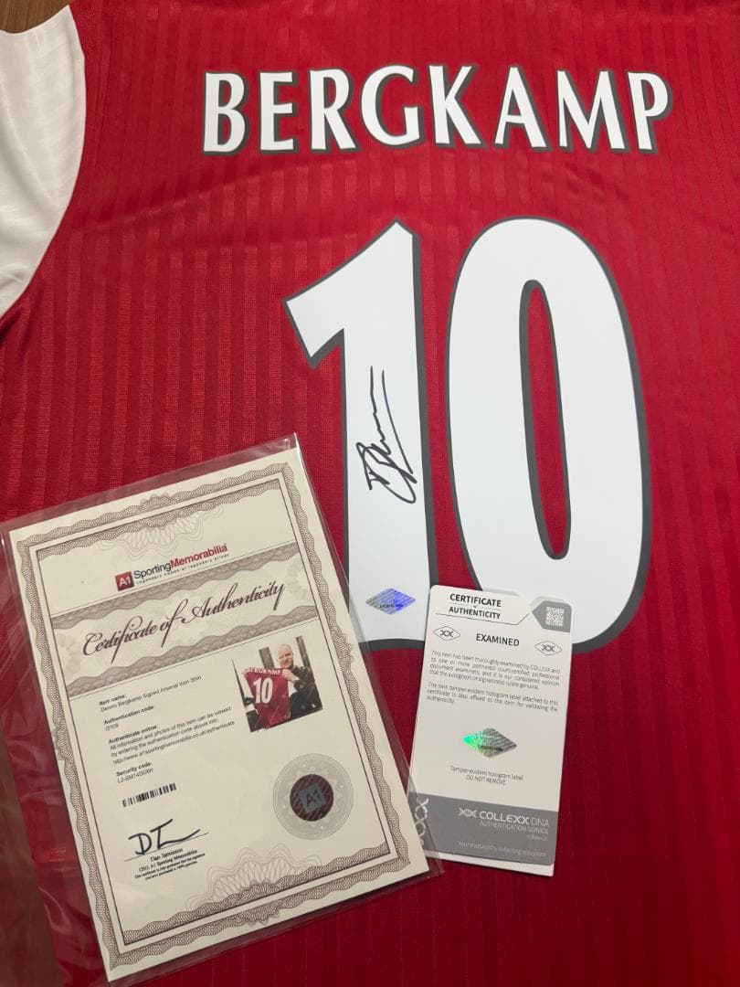 デニス・ベルカンプ 直筆サイン アーセナル ユニフォーム