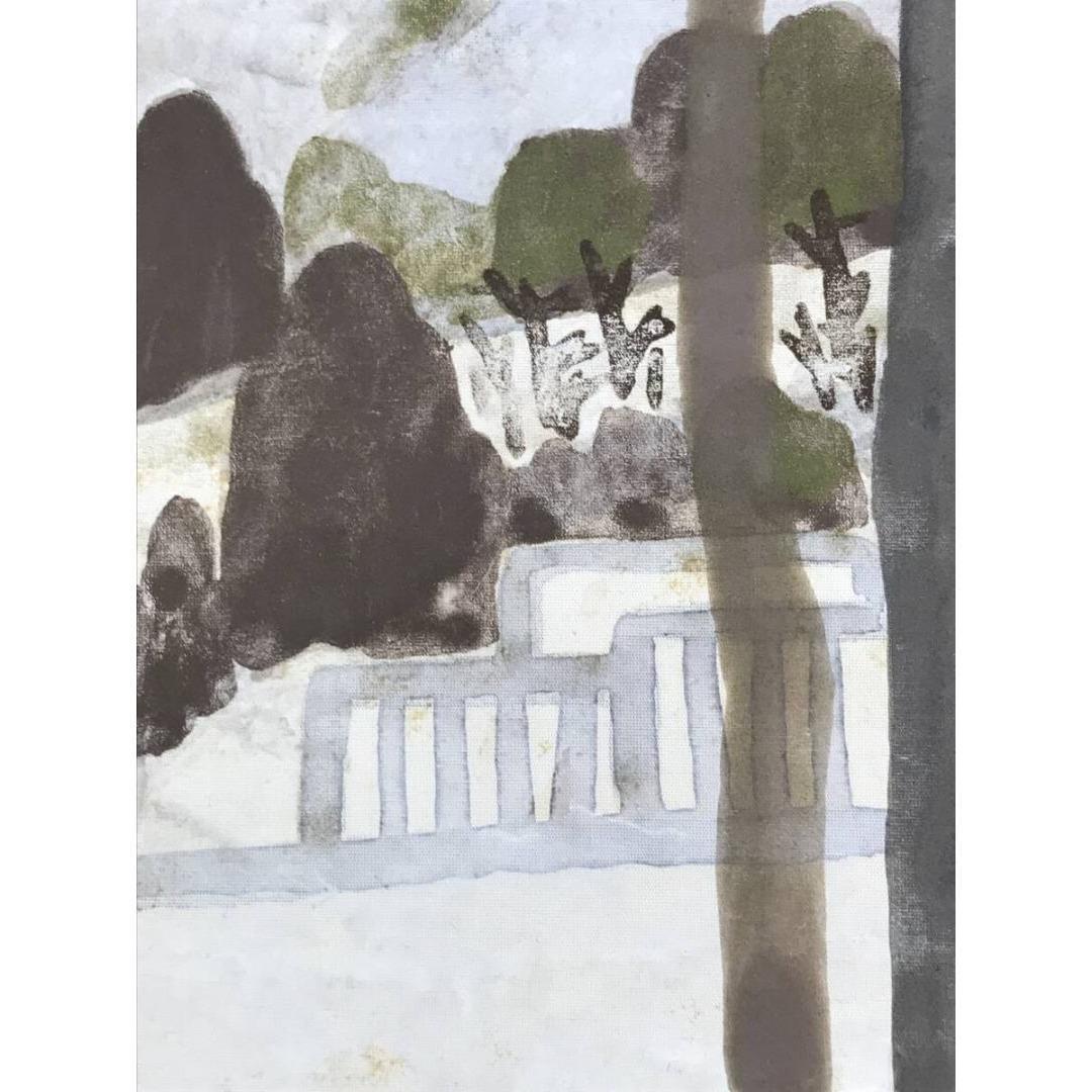 真作/杉浦盈二/信濃路の雪/雪山山水図/横物/掛軸☆宝船☆AK-854