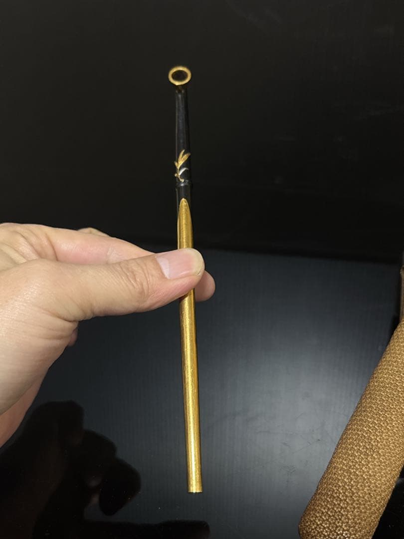 極上 江戸末期〜明治期 村田 純金 刻印 細密彫金 純金 煙管 莨入 K24