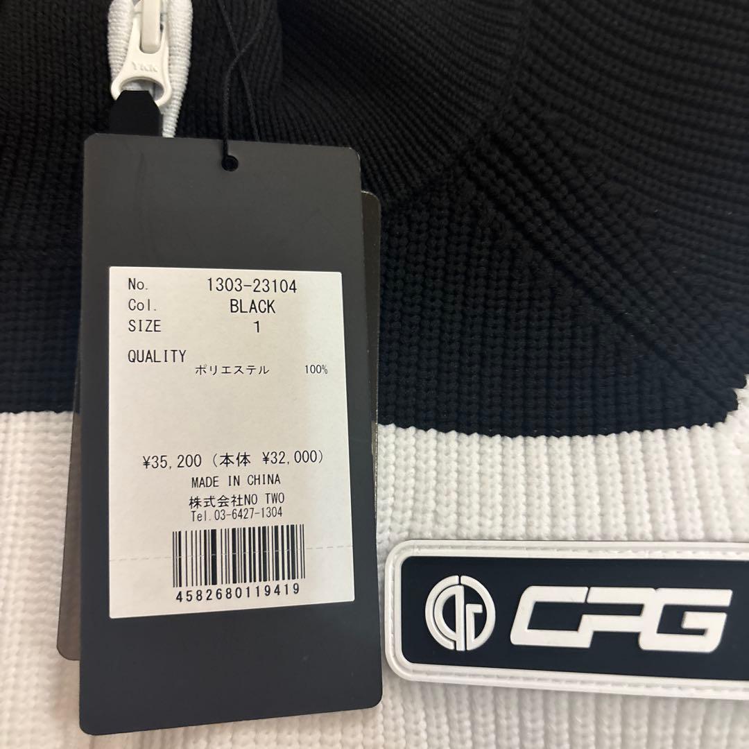 新品　CPG マルチボーダーニットブルゾン　ブラック/ホワイト サイズ1