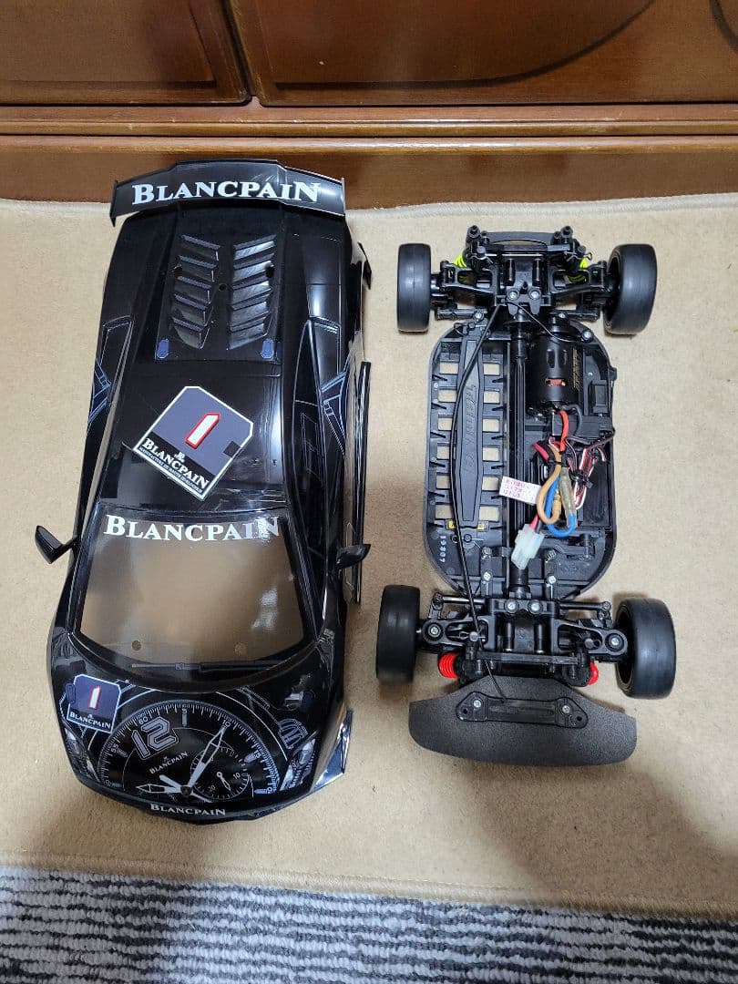 タミヤラジコン　TT01シャーシランボルギーニガヤルドボディメカ付