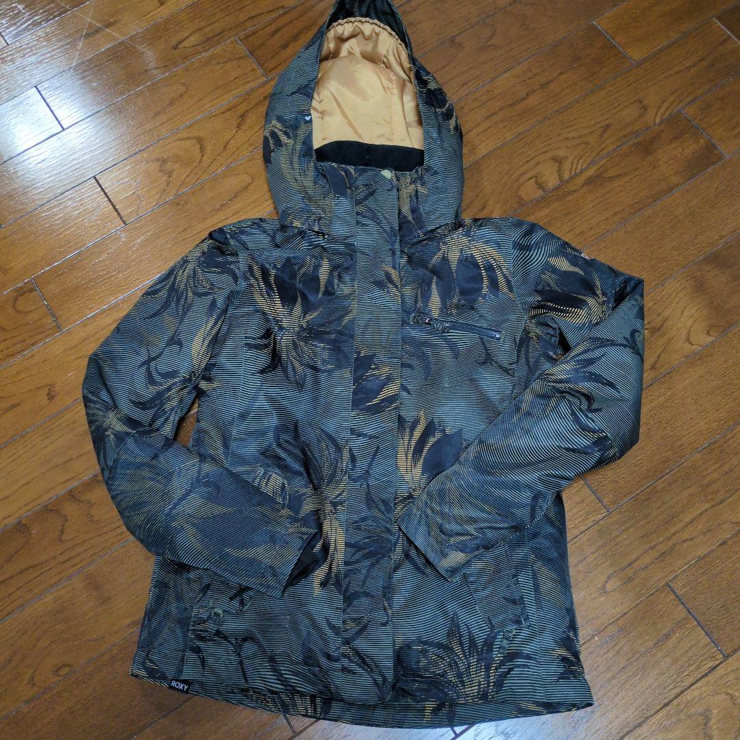 【美品】ROXY　スノボウェア　上下セット　総柄　ボタニカル　レモンイエロー　Ｓ
