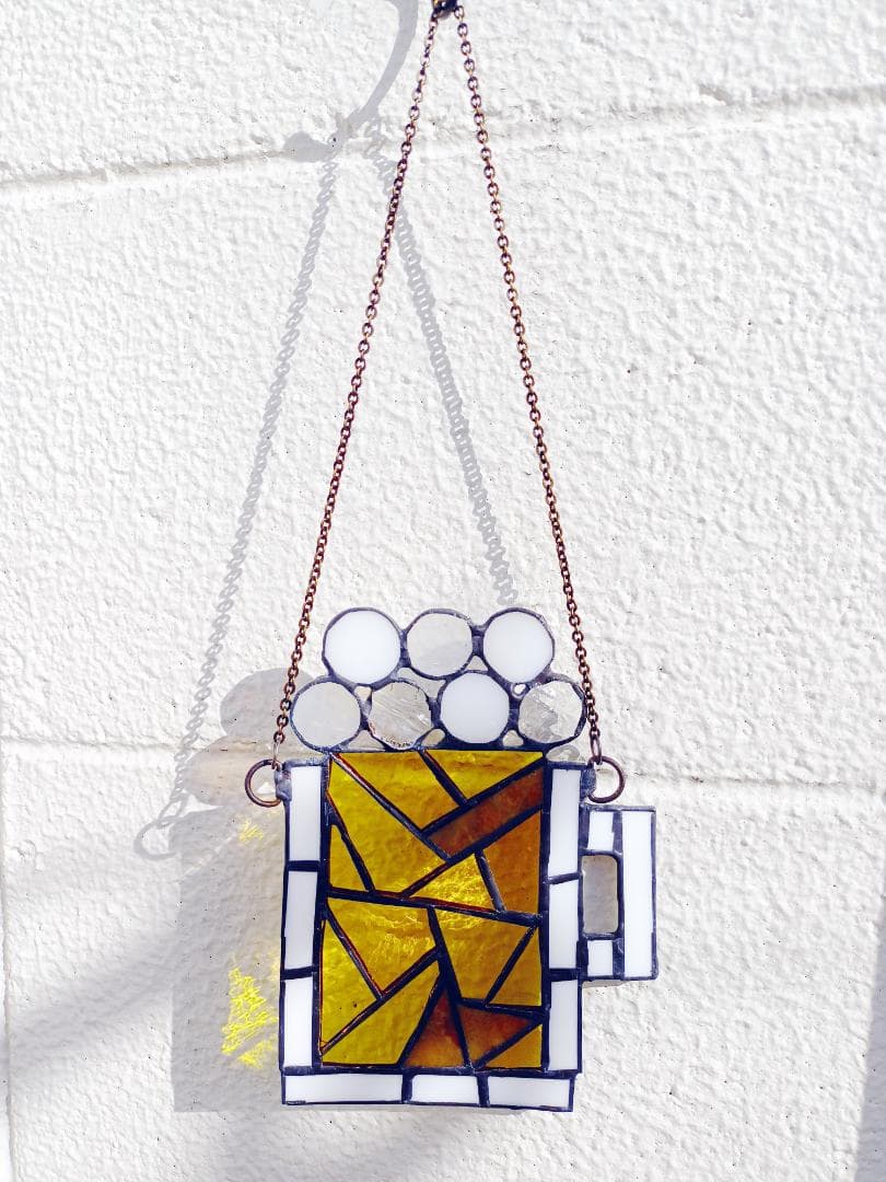 店舗サイン　ビール　バー　飲食店　ステンドグラス