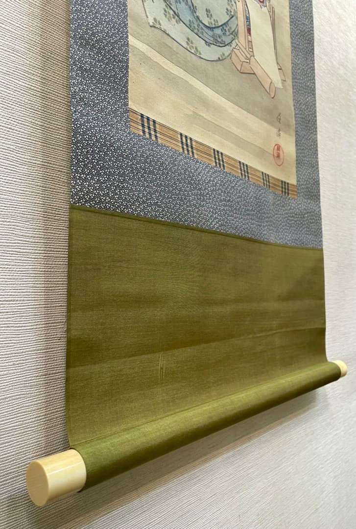 ◆値下げしました◆ 窪 俊満『砧打ち美人図』(1804〜1817年) 肉筆浮世絵