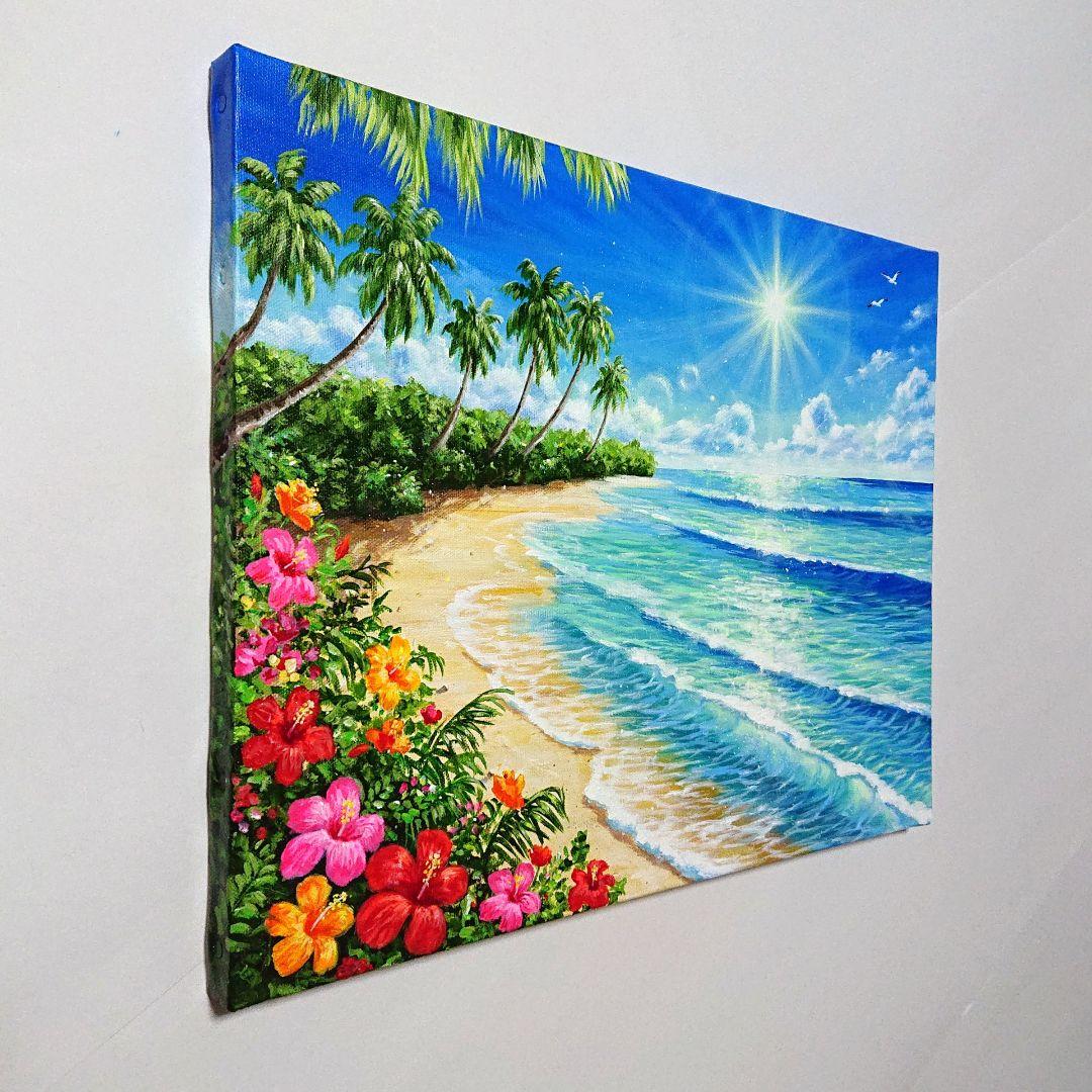 【ハイビスカス】アクリル画 F6 風景画 絵画