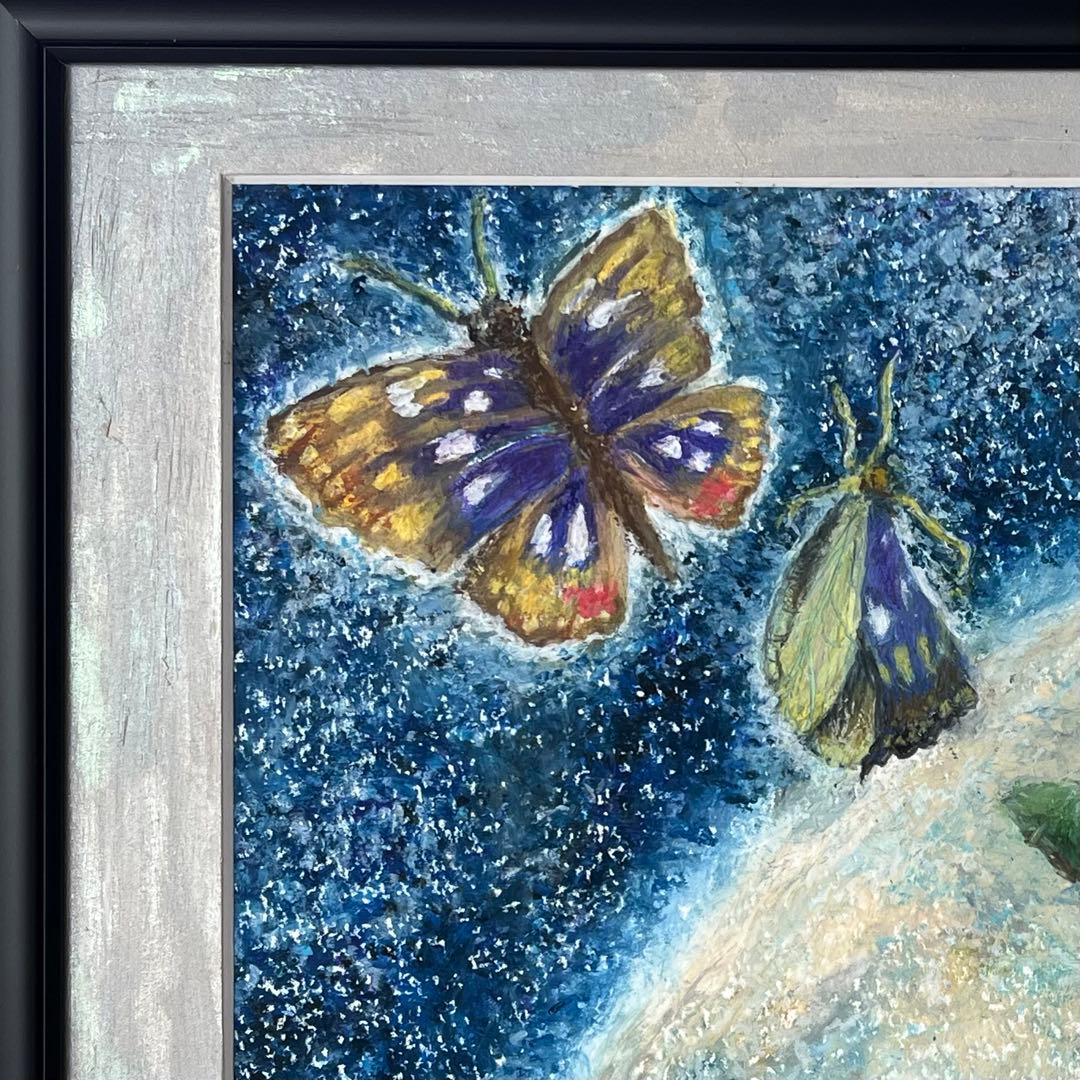 「悠生」 オイルパステル★原画1点物.額入り