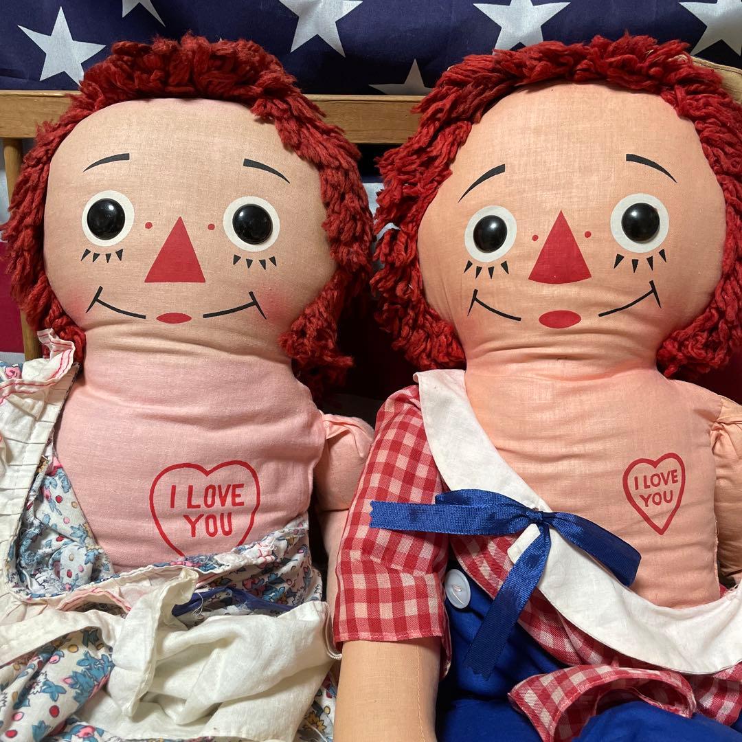 301♡ラガディ・アン＆アンディ　ニッカーボッカー　アンティークドール　ペア