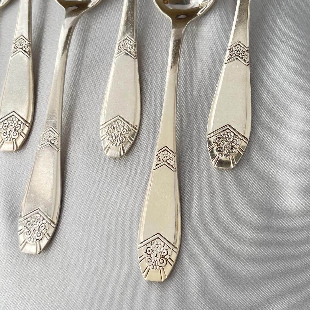 【仏蘭西】 アールデコ コーヒースプーン 12本 14.5cm ケース