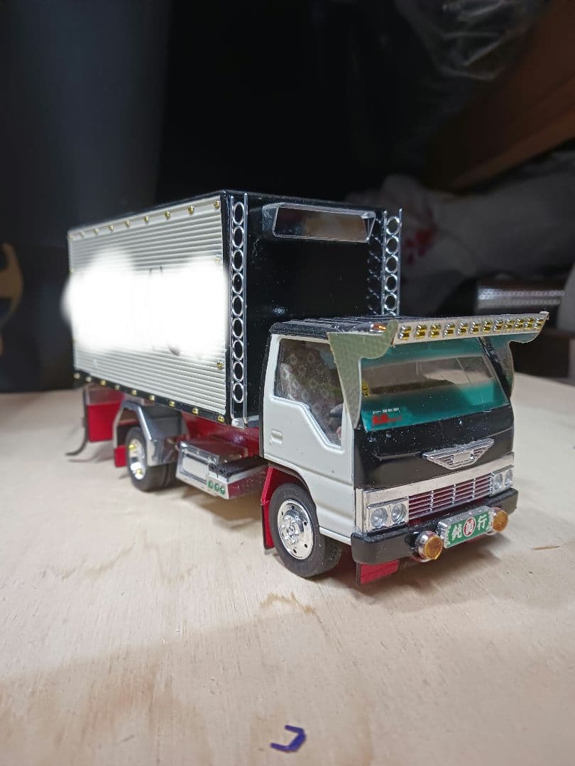 1/32アオシマデコトラプラモデル/ダンプ、2t箱車2台セット