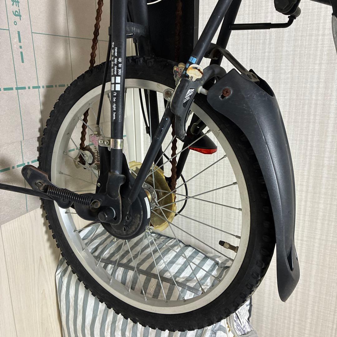 大阪　引き取り限定　黒い子供用自転車 前カゴ付き