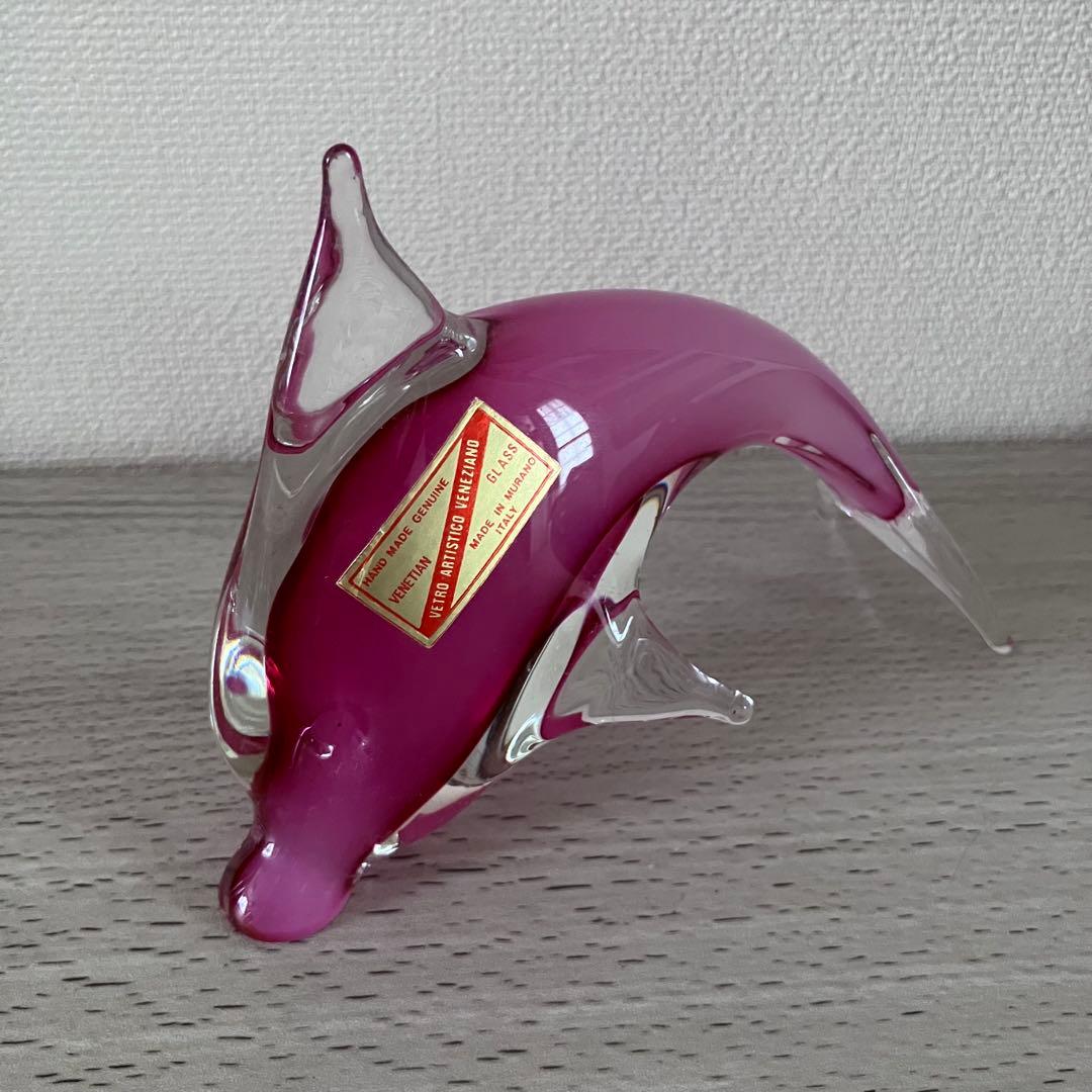 イルカ　ガラス置物　硝子細工　ヴェネチアンガラス ムラーノmurano イタリア