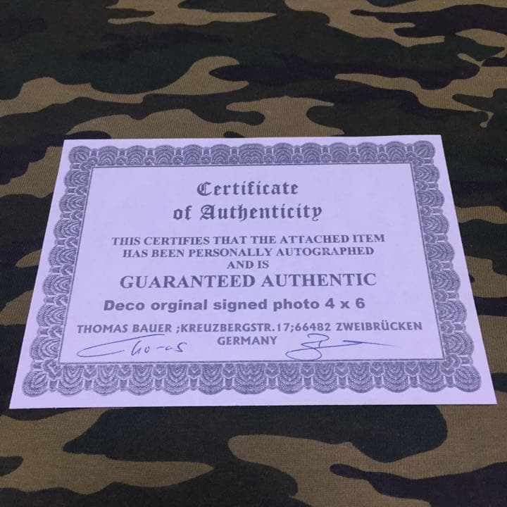 デコ 直筆サイン入り 生写真 証明書付き