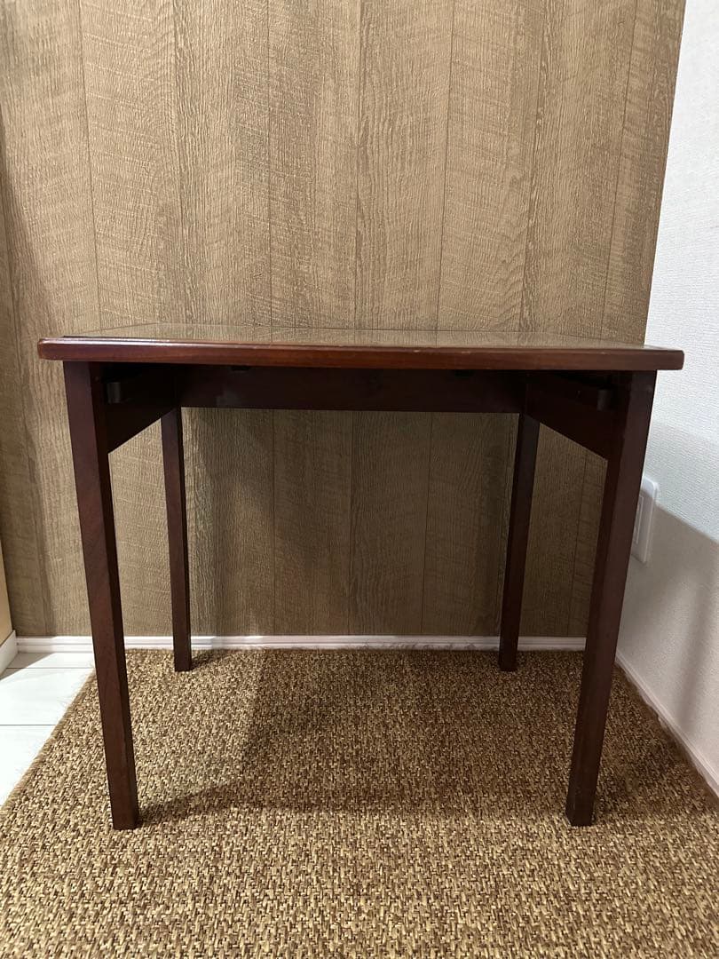 ネストテーブル　木製　ガラス天板　アンティーク