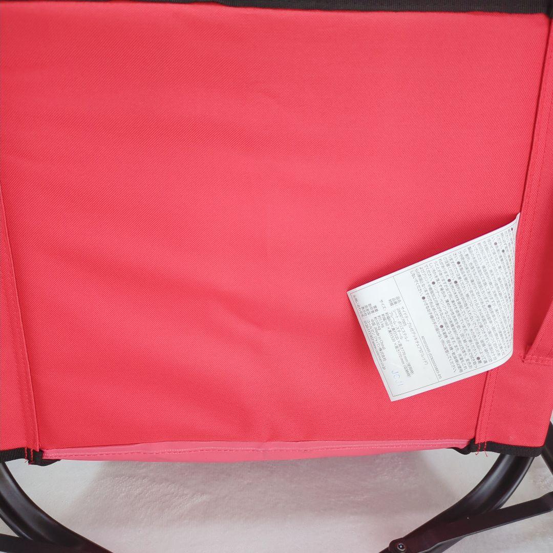 美品 コールマン サイドテーブル付デッキチェア2脚 レッド