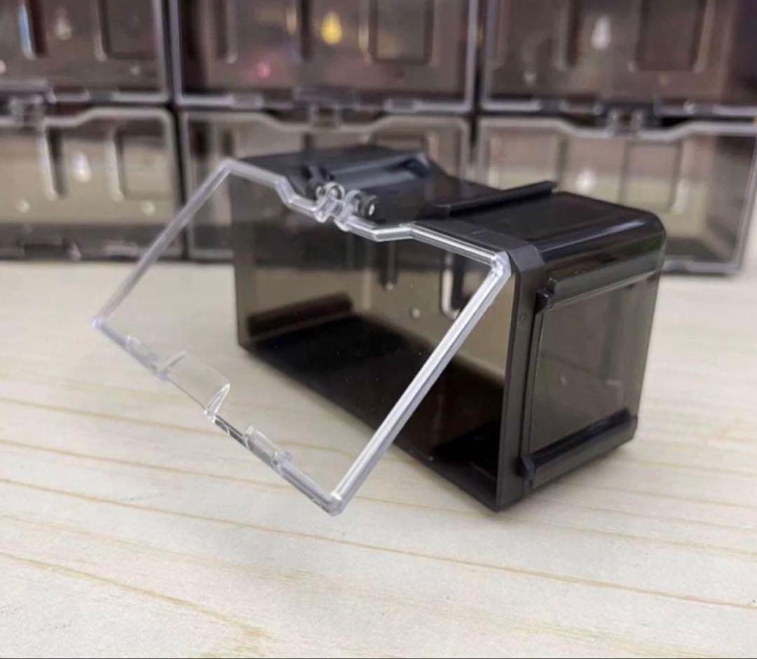 ７番の3と4、２番の7と8、3番の5と9、透明ケース*3、黒色蓋付き*3