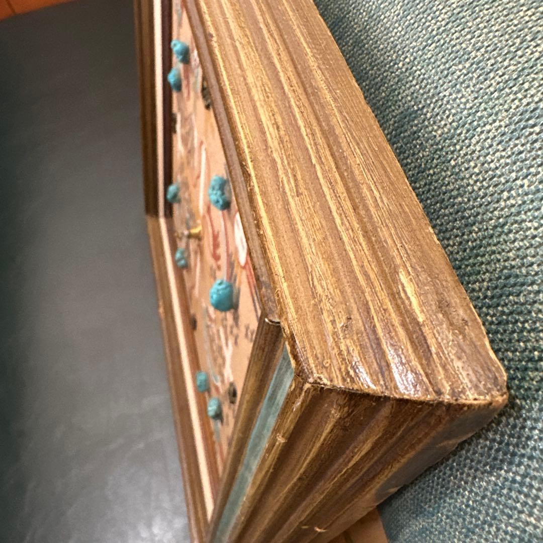 ナバホ族 サンドアート 壁掛け時計 サンフェイス カチナドール 44×44cm