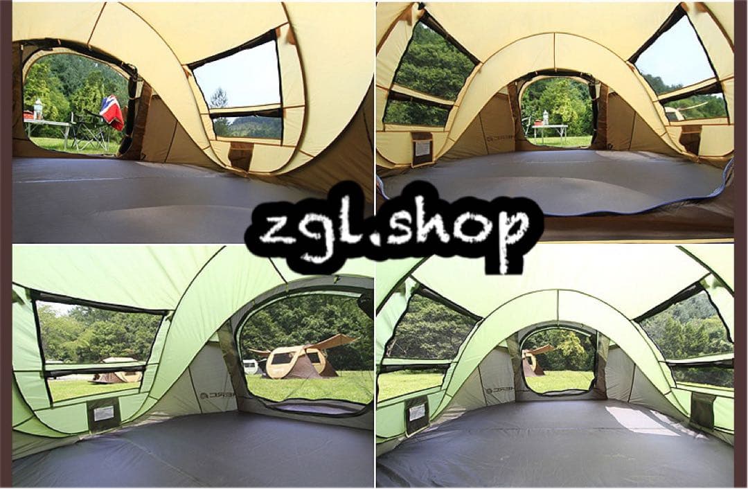 ★1秒設営★ 通気性良い 超簡単設営ワンタッチテント ファミリー5人用