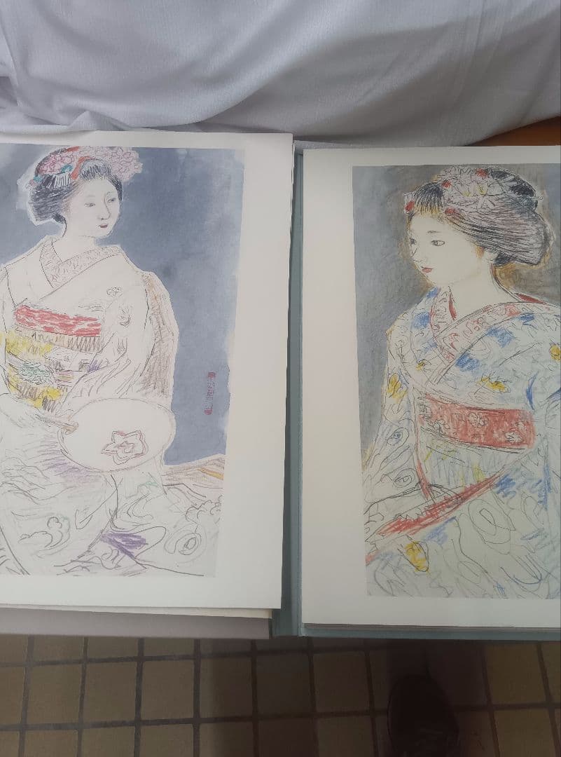 磯田又一郎額絵　 京舞妓12ヶ月素描全12葉