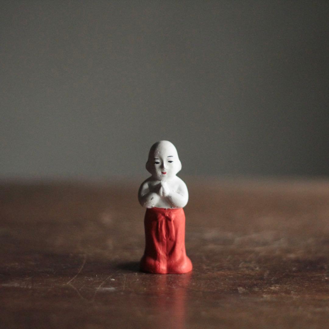 土人形 奉開眼 聖徳太子二歳像 四天王寺 古道具 アンティーク オブジェ