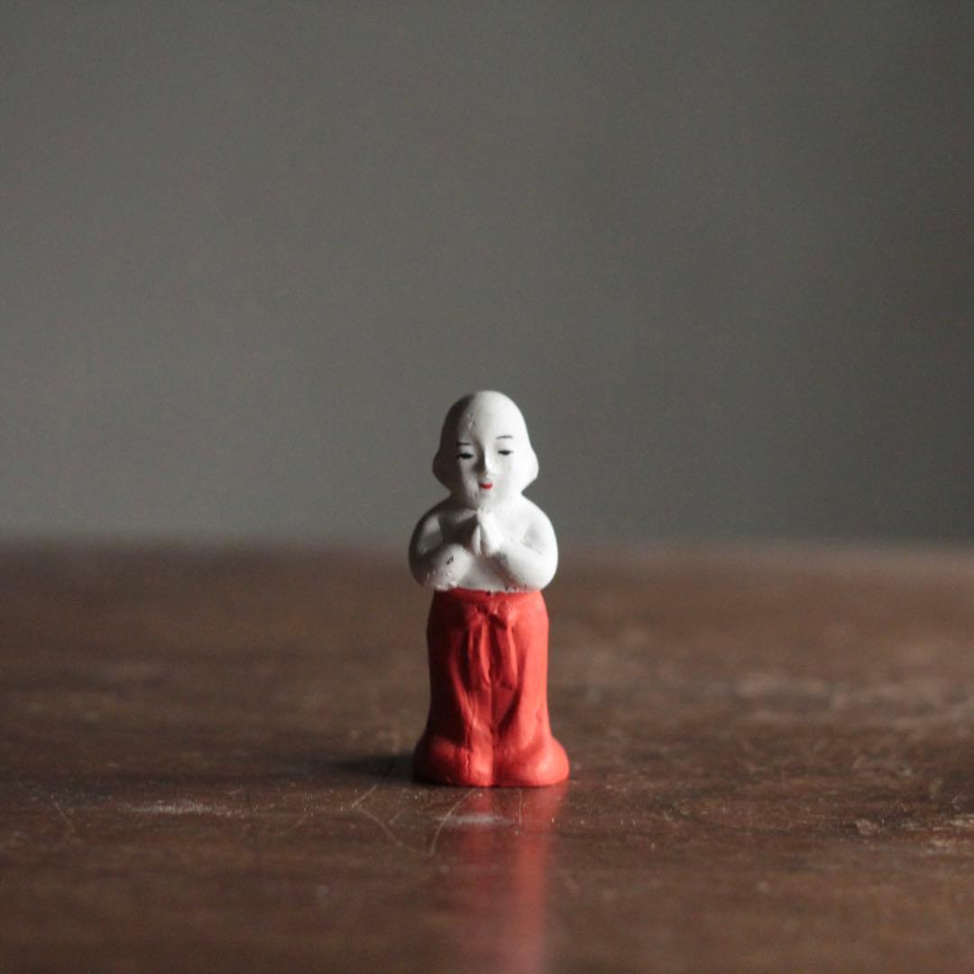 土人形 奉開眼 聖徳太子二歳像 四天王寺 古道具 アンティーク オブジェ