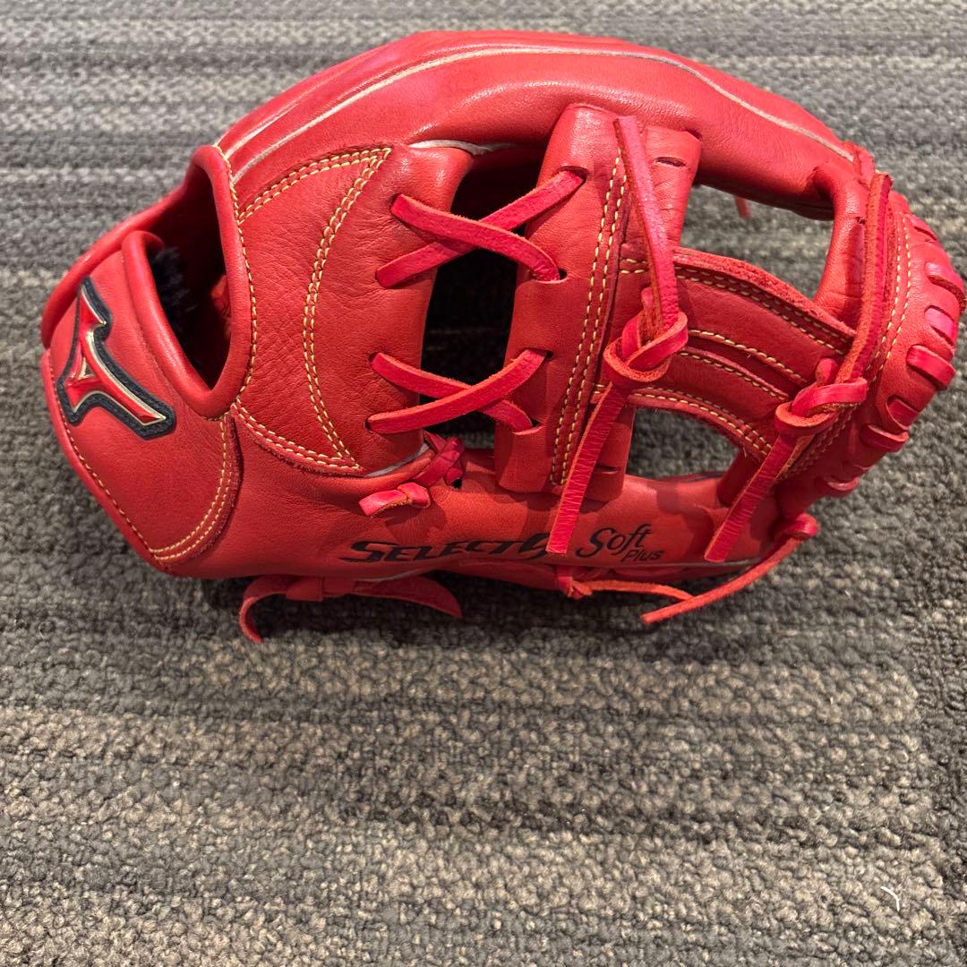 ★即戦力 軟式用グローブ Mizuno セレクト9Soft レッド 美品★