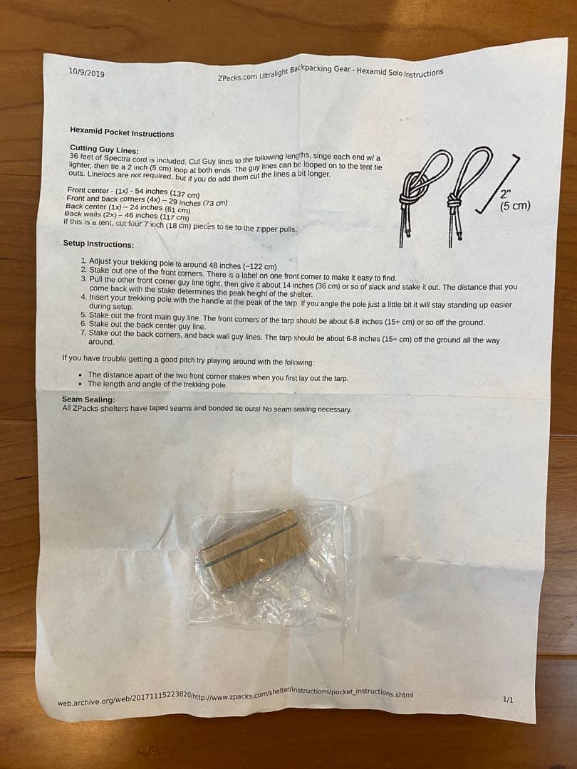 テント・タープ Zpacks Hexamid pocket tarp