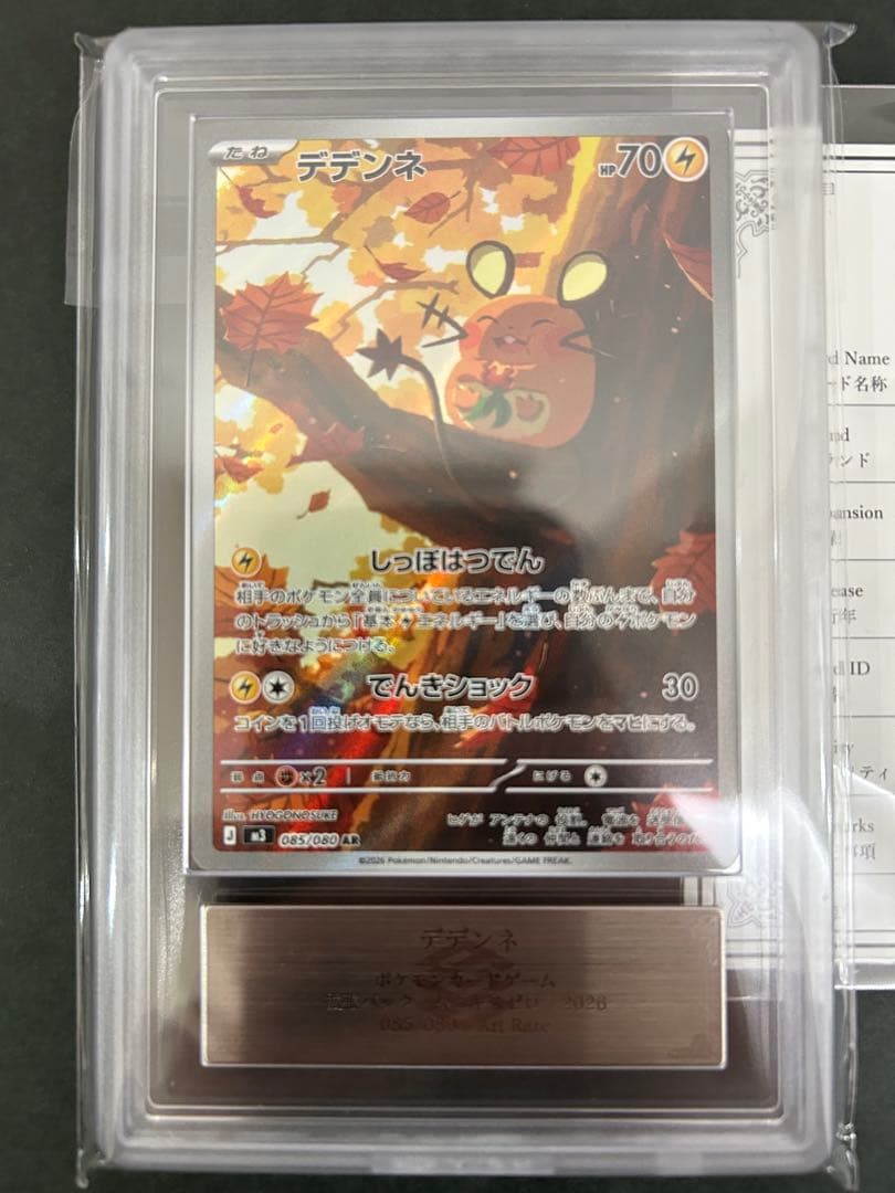 【ARS10+】世界１枚　デデンネAR 085/080 鑑定書付　PSA10超