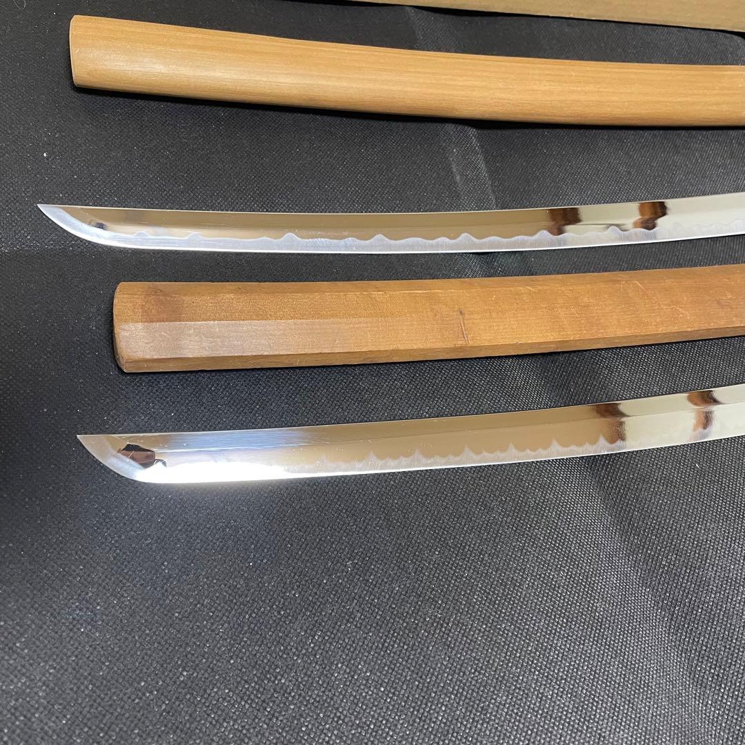 模造刀 日本刀　のたれ刃紋　脇差　2本セット 刀剣 （B08）