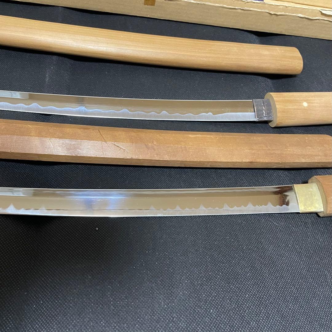 模造刀 日本刀　のたれ刃紋　脇差　2本セット 刀剣 （B08）