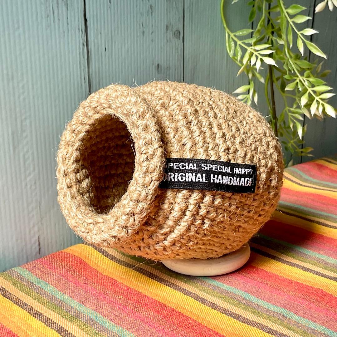 バードトイ　麻紐で編んだつぼ巣　楕円型