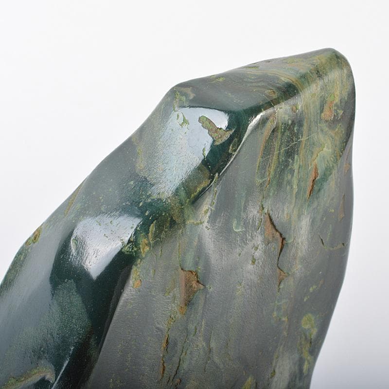 鑑賞石　天然石　緑石　孔雀石　マラカイト　約419kg　唐木台付　V　R6450