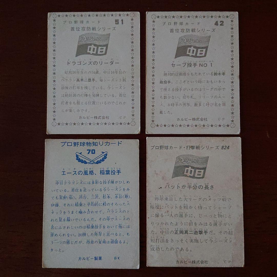 カルビー プロ野球カード 73年～77年 中日10枚セット