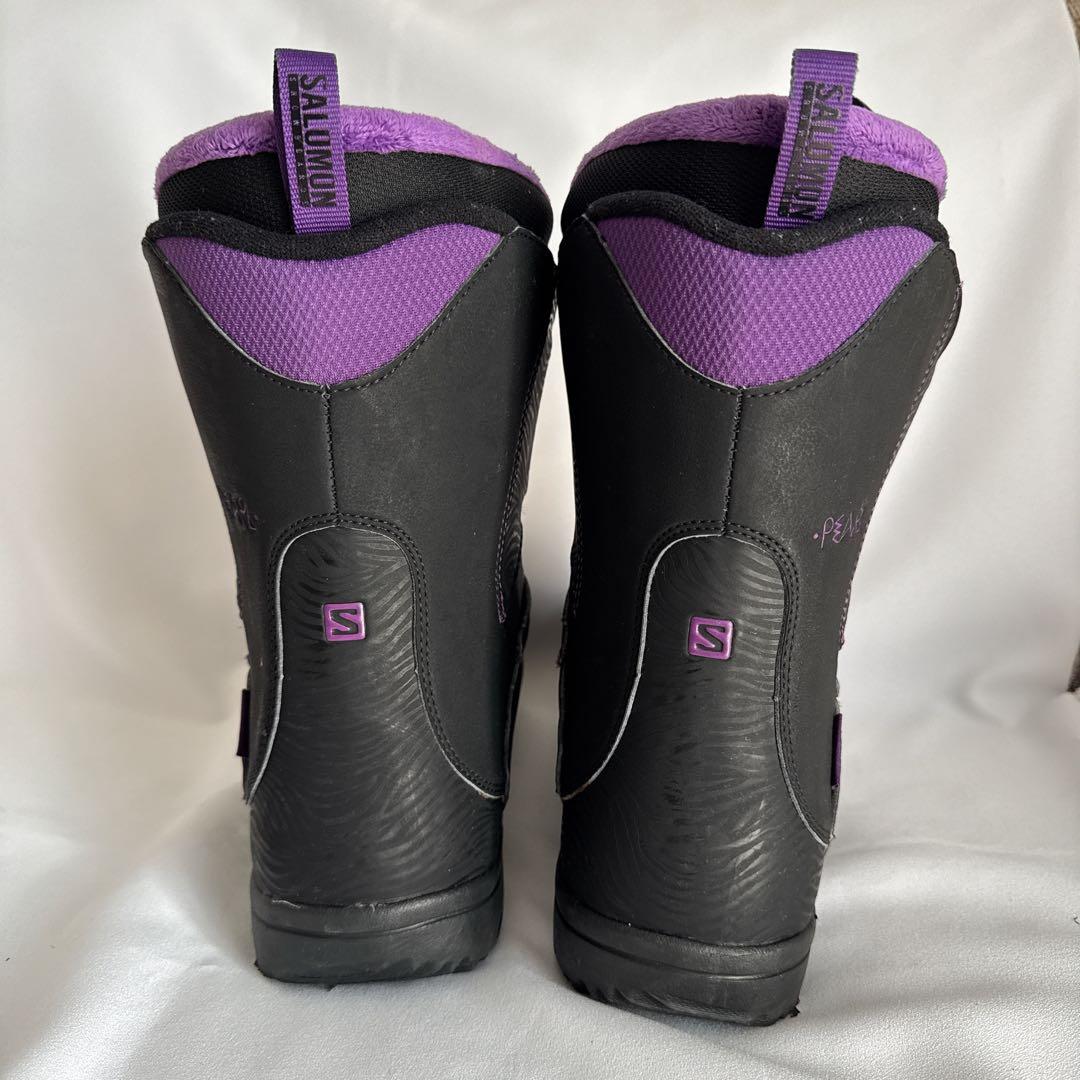 SALOMON スノーボードブーツ 24cm ブラック パープル 女性用