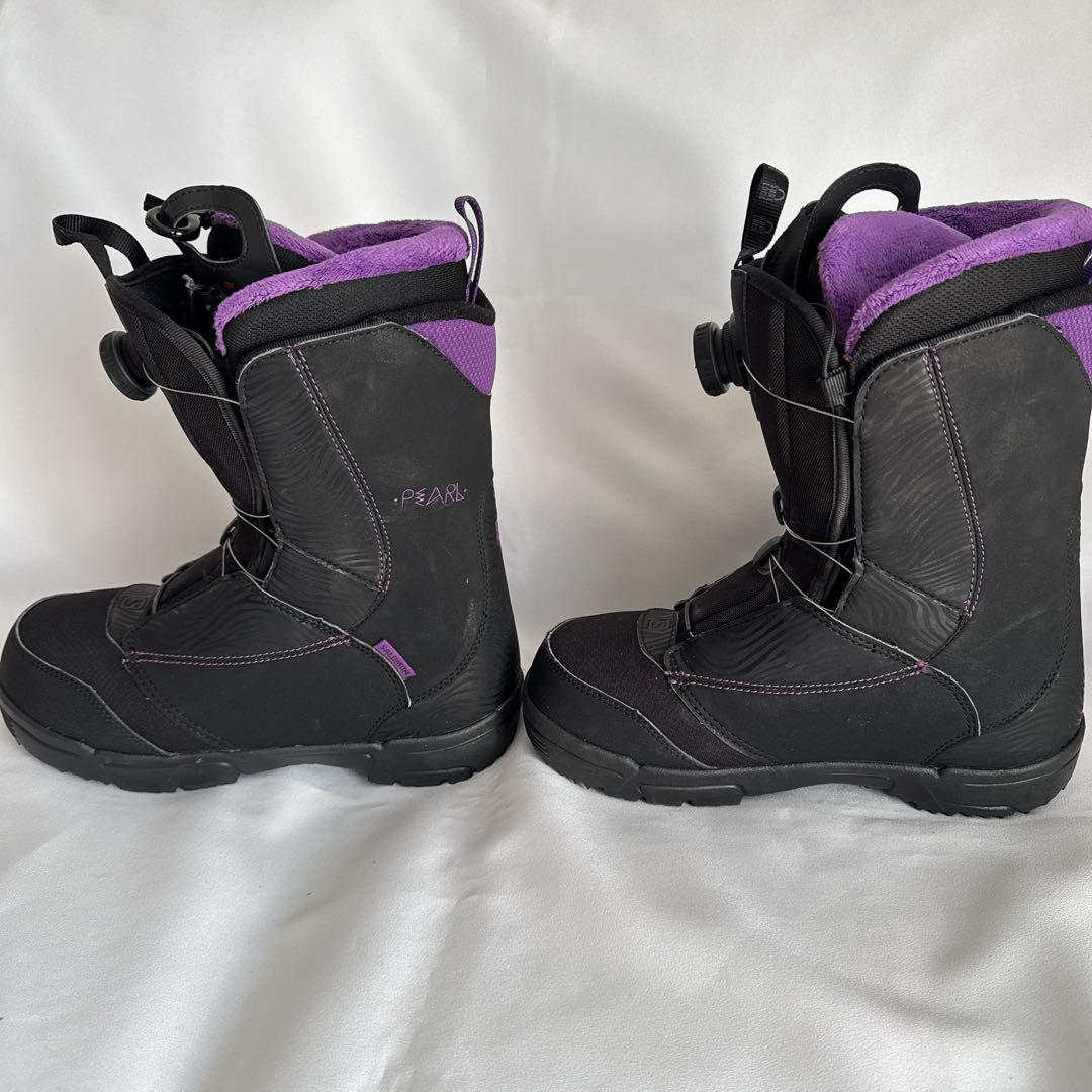 SALOMON スノーボードブーツ 24cm ブラック パープル 女性用