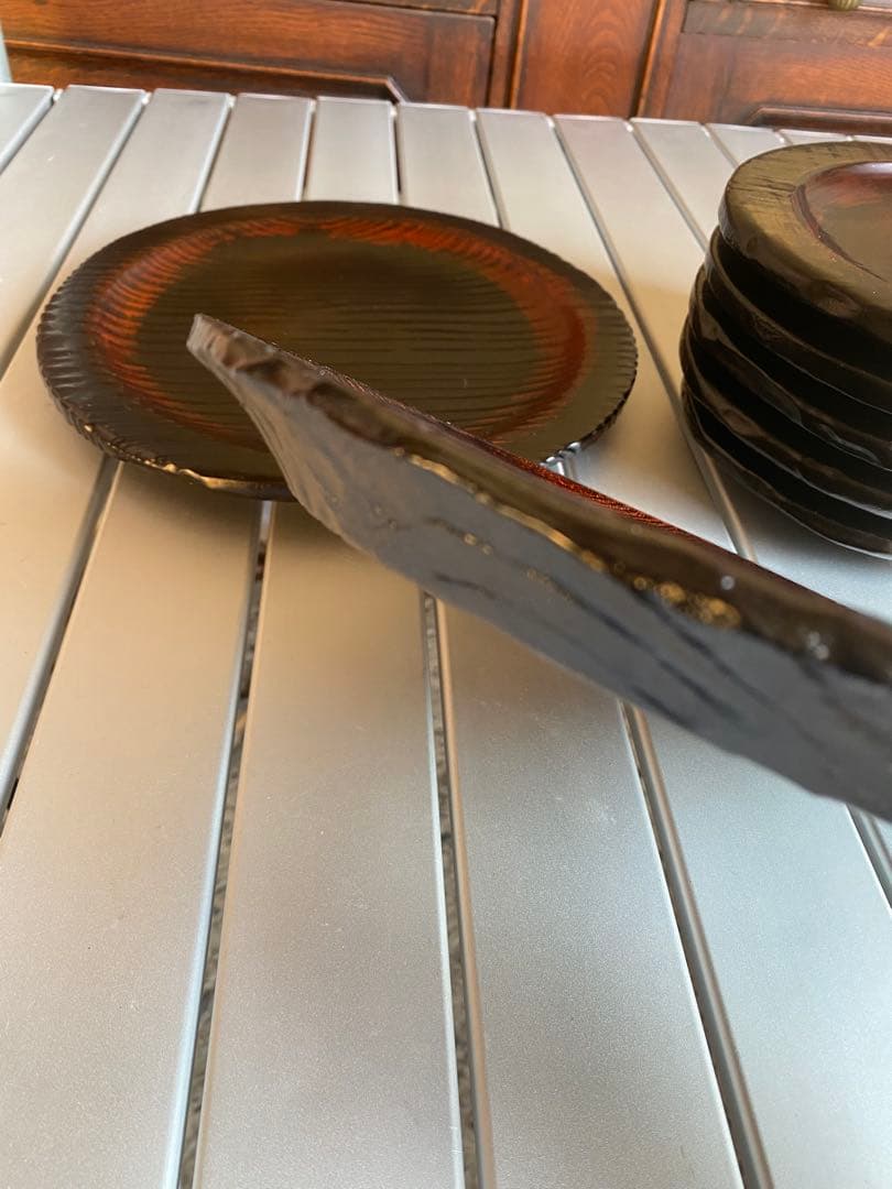 垣内幸彦　康子　銘々皿　漆器　木製皿　和風　伝統工芸　輪島塗　有名作家　中塗漆